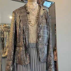 Michael Kors Metallic Silver Women's Blazer